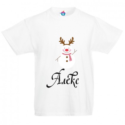 Детска тениска за Коледа Дете Снежко
