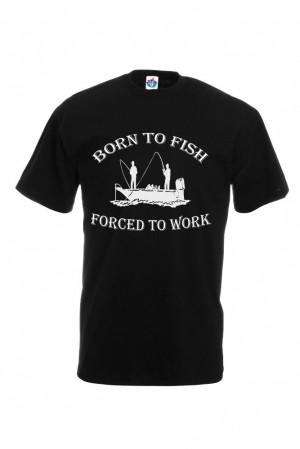 Мъжка Тениска За Риболов Роден За Риболов