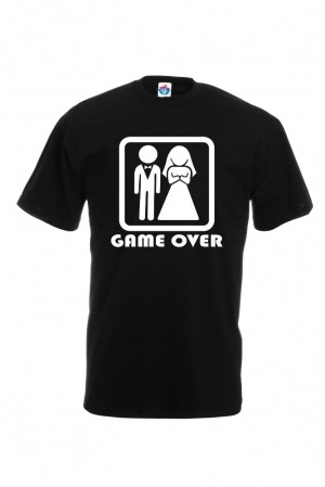 Мъжка тениска за ергенско парти Game over