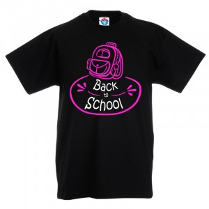 Детска тениска На училище с раница за момиче