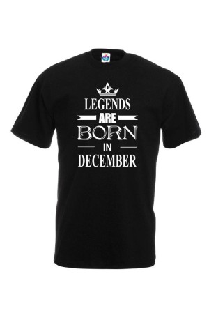 Мъжка тениска за Рожден ден Legends are Born December...