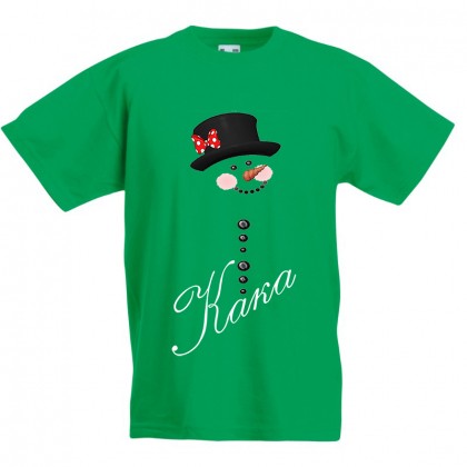 Детска тениска за Коледа със Снежко