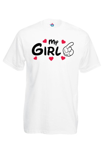 Мъжка Тениска за двойки - Моето момиче със сърца