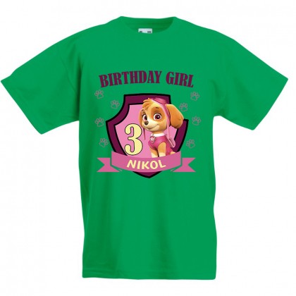 Детска тениска ЧРД с Пес патрул за момиче