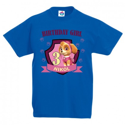Детска тениска ЧРД с Пес патрул за момиче