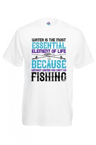 Мъжка Тениска За Риболов Water Is The Most Essential