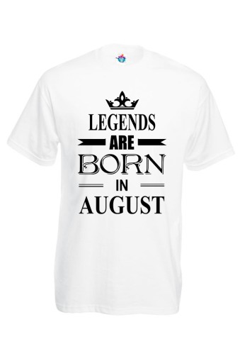 Мъжка тениска за Рожден ден Legends are Born August...