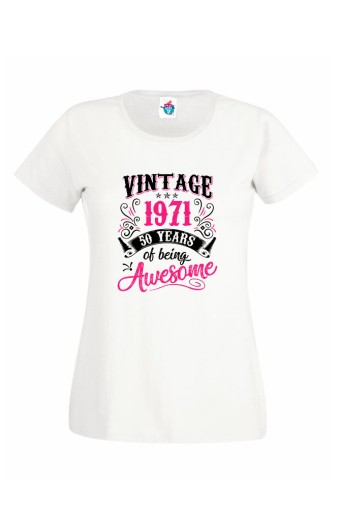 Дамска Тениска За Рожден Ден Vintage Pink За Октомври