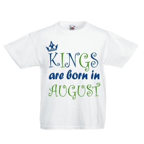 Детска тениска за Рожден ден Kings are born in...