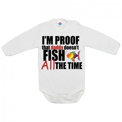 Бебешко боди за риболов: Аз съм доказателството