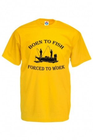 Мъжка Тениска За Риболов Роден За Риболов