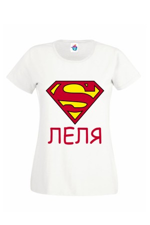 Дамска тениска с надпис СУПЕР ЛЕЛЯ