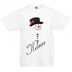 Детска тениска за Коледа със Снежко