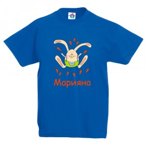Детска тениска  за Великден - Зайче с моркови