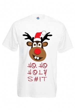 Мъжка тениска за Коледа със забавен елен