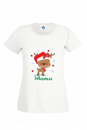 Дамска тениска за Коледа Мама с Еленче