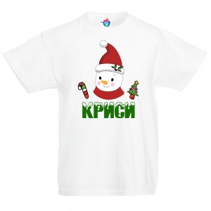 Детска тениска  за Коледа Снежен човек