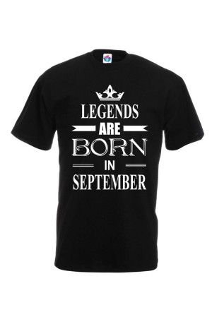 Мъжка тениска за Рожден ден Legends are Born September...