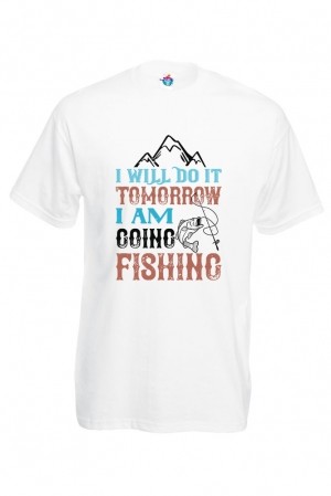 Мъжка Тениска За Риболов  I Will Do It Tomorrow