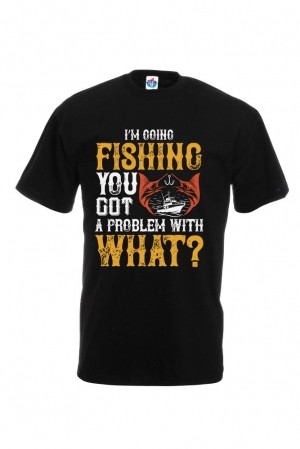 Мъжка Тениска За Риболов I’m Going Fishing