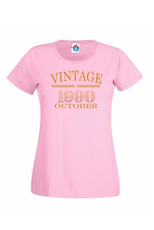Дамска Тениска За Рожден Ден Vintage За Октомври