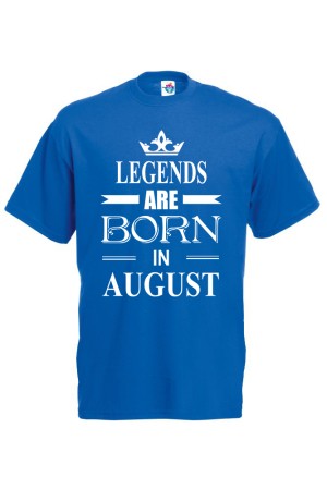 Мъжка тениска за Рожден ден Legends are Born August...