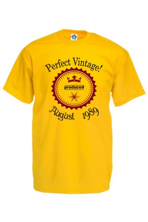 Мъжка тениска за Рожден ден  Perfect vintage August