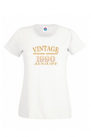 Дамска тениска за рожден ден  VINTAGE August