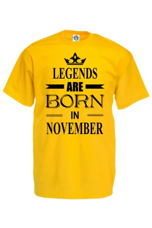 Мъжка тениска за Рожден ден Legends are Born November...