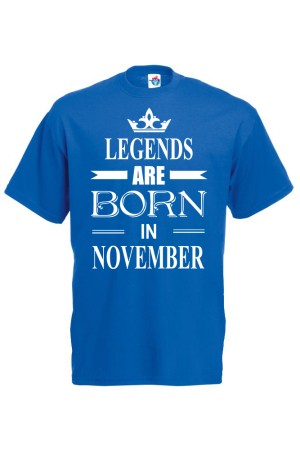 Мъжка тениска за Рожден ден Legends are Born November...