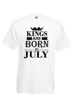 Мъжка тениска за Рожден ден Kings are born July ...