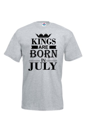Мъжка тениска за Рожден ден Kings are born July ...