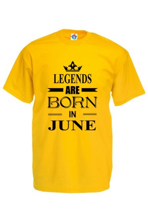 Мъжка тениска за Рожден ден Legends are Born June...