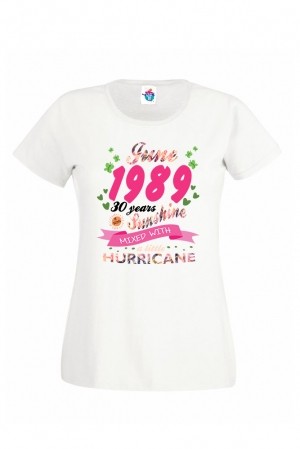 Дамска тениска за рожден ден Sunshine with Little Hurricane June...