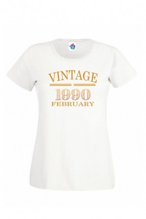 Дамска тениска за рожден ден  VINTAGE February
