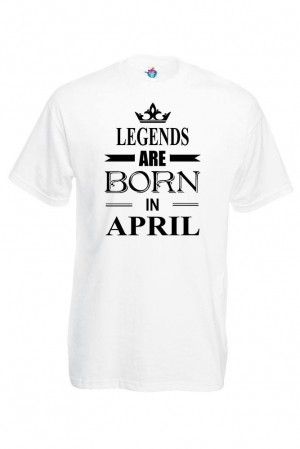 Мъжка тениска за Рожден ден Legends are Born April...