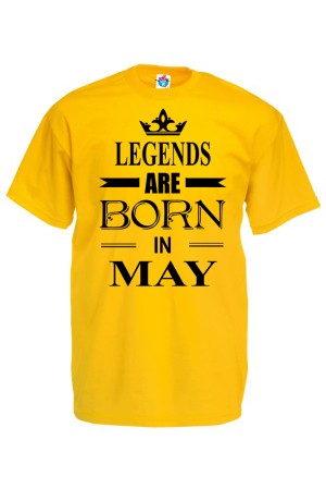 Мъжка тениска за Рожден ден Legends are Born May...