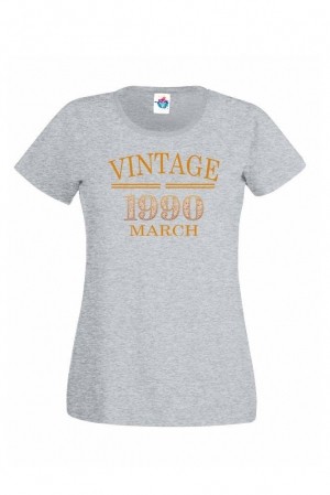 Дамска тениска за рожден ден  VINTAGE March
