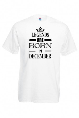 Мъжка тениска за Рожден ден Legends are Born December...