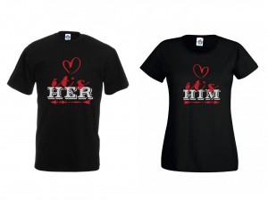 Тениски За Двойки Сърце За Него И Нея