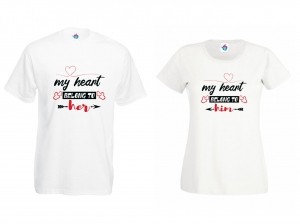 Тениски За Двойки Сърцето Ми Принадлежи На Теб