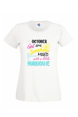 Дамска Тениска За Рожден Ден Hurricane За Октомври