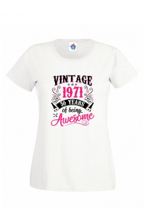 Дамска тениска за рожден ден Vintage pink