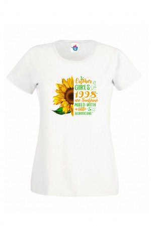 Дамска тениска за рожден ден  Sunshine Sunflower