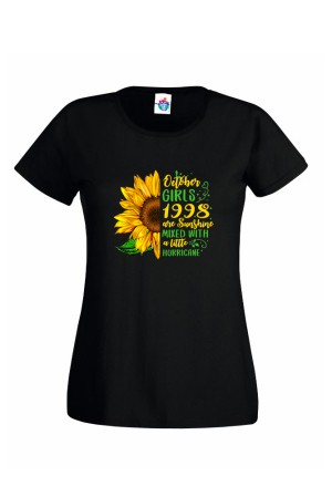 Дамска тениска за рожден ден  Sunshine Sunflower