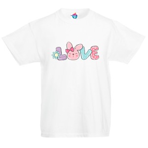 Детска тениска за Великден Обичам Великден /момиче/