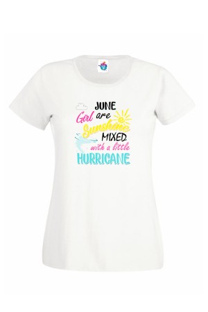 Дамска Тениска За Рожден Ден Hurricane За Юни