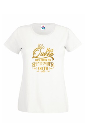 Дамска Тениска За Рожден Ден Кралица За Септември
