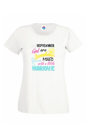 Дамска Тениска За Рожден Ден Hurricane За Септември