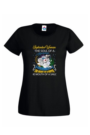 Дамска Тениска За Рожден Ден Mermaid За Септември